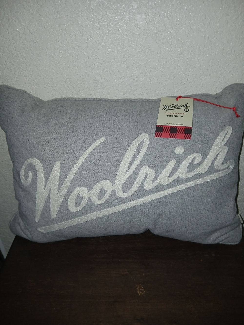 Woolrich Heather Gray Logo Toss Pillow